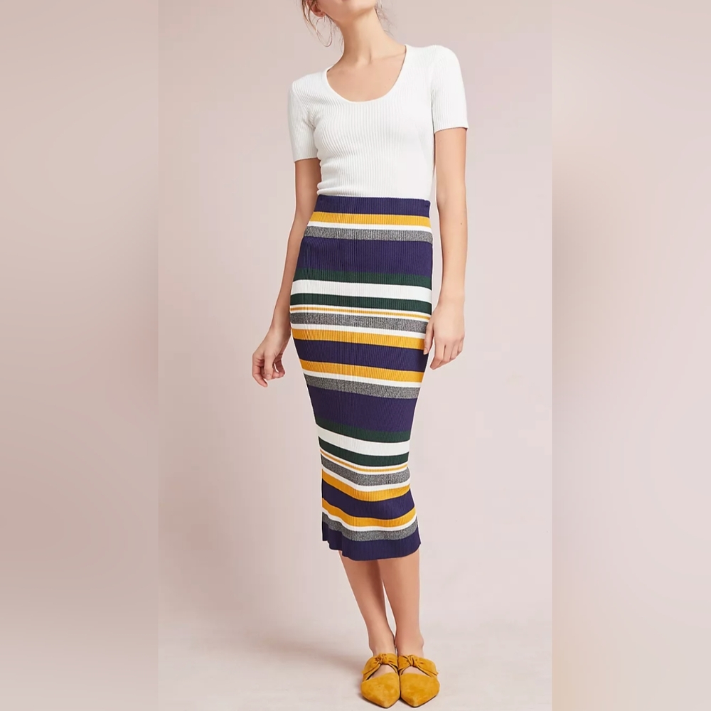 Anthropologie Callahan Knit Midi Skirt